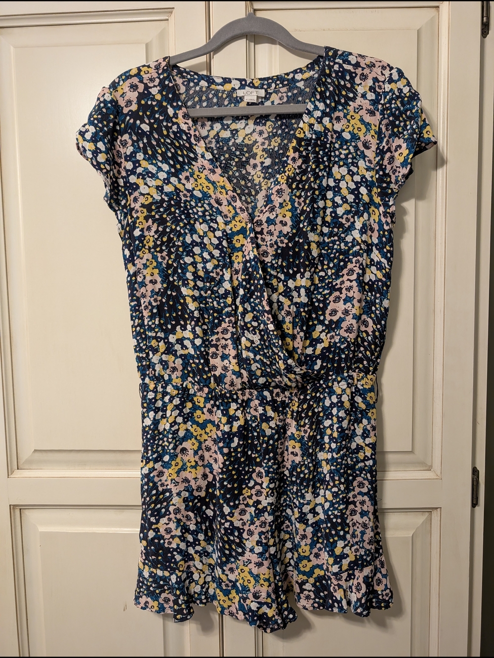 LOFT Navy Floral Romper